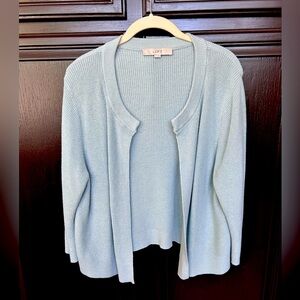 LOFT blue open cardigan. Size XL